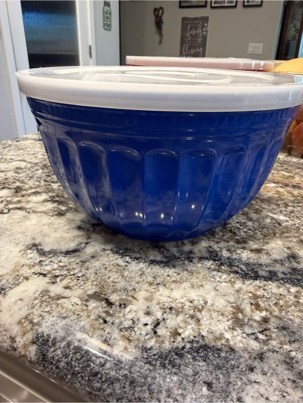Pandex Melamine Navy Blue Plastic Mixing Bowl with Lid